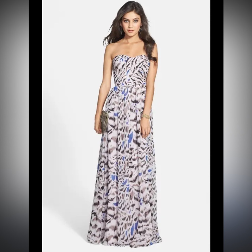 Erin Fetherston pink lavender print gown maxi dress 2